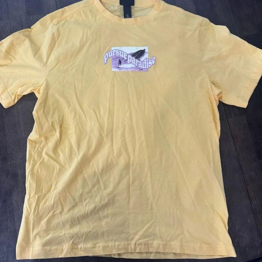 H&M Pursue Paradise Yellow Tee NWOTs